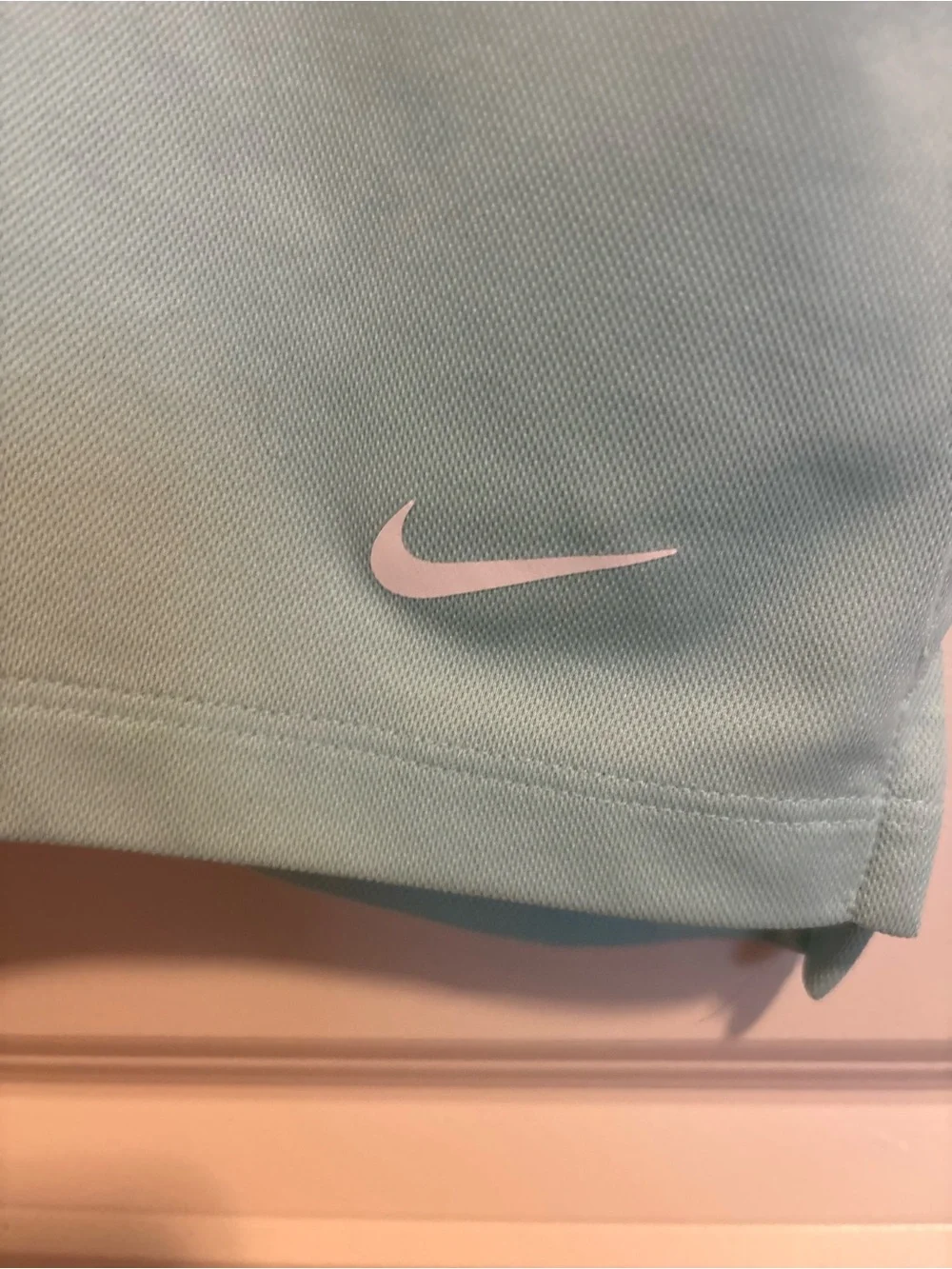 Nike Mint Green Sleeveless Polo Tank Top with Pink-Trim Collar